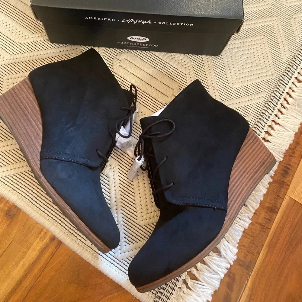 Dr. Scholl's Black Wedge Booties